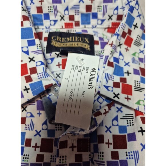 CREMIEUX PREMIUM DENIM Men's Size M Shirt Stretch Lightweight White Multi  (54) - Picture 10 of 10